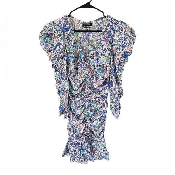 Isabel Marant Bireya Ruched Silk Mini Dress - Picture 4 of 12